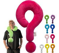 Oreiller De Voyage Portable En Forme De Point D'interrogation Oreiller De Voyage En Mousse À Mémoire De Forme Coussin De Soutien Ergonomique Pour Le Cou Pour Avion En Train Et Au Bureau , Rose Red