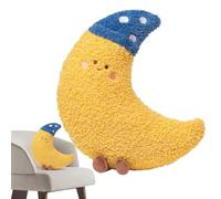 Oreiller Demi Lune,Peluche Lune - Housse Lavable Douce en Peluche pour Voyage Genou Lit Femme Grossesse Lombaire Sommeil Corps Bébé Soutien et Détention