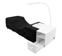 Oreiller D'extension de Cils, Ensemble de Lumière LED et Table D'opération pour Salon de Cils avec 3 Planches à Cils, Tiroir et Mousse à Mémoire de Forme Douce, Applicable pour