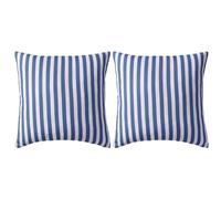 Oreiller d'Extérieur Coussin Décor 2 pcs Impression Rayure 45x45 cm Bleu