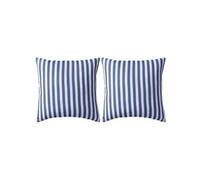 Oreiller d'Extérieur Coussin Décor 2 pcs Impression Rayure 45x45 cm Bleu