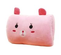 Oreiller d'hiver pour enfants, chauffe-mains, motif dessin animé, pour la sieste, héros faible, classe 1, oreiller Suho non électrique essentiel de voyage (rose clair)