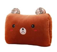 Oreiller d'hiver pour enfants, chauffe-mains, motif dessin animé, pour la sieste, héros faible, classe 1, oreiller Suho non électrique essentiel de voyage (marron)