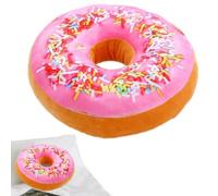 Oreiller donut décoratif | Coussin beignet moelleux, oreiller de kawa pour salon, chambre, dortoir | Coussin rond en peluche, déco colorée, parfait pour filles, anniversaires, fêtes et surprises