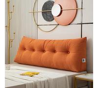 Oreiller doux pour tête de lit - Oreiller triangulaire avec housse amovible - 180 x 50 x 20 cm - Coussin de soutien lombaire pour enfant adulte - Grand coussin de dossier