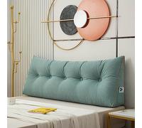 Oreiller doux pour tête de lit - Oreiller triangulaire avec housse amovible - 200 x 50 x 20 cm - Coussin de soutien lombaire pour enfant adulte - Grand coussin de dossier