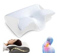 Oreiller Drelia Ergo apnée du Sommeil, Oreiller Anti Coussin Apnée du Sommeil, Ergonomique Mousse à Mémoire de Forme Oreillers Anti Ronflement et Apnée Positionnelle (Blanc)