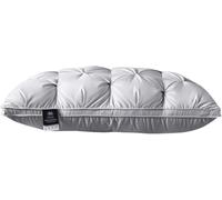 Oreiller en Duvet D’oie Blanche Oreillers 100% Coton Literie Rectangle Oreiller pour Votre Cadeau D’Amoureux, Gray, One Size