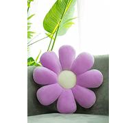 Oreiller en forme de fleur, coussin de sol en forme de fleur, coussin décoratif en peluche pour chambre à coucher, canapé, assise (60 cm, violet)