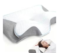 Oreiller en Mousse à mémoire de Forme, Oreiller Contre l'apnée du Sommeil, oreillers ergonomiques cervicaux orthopédiques pour dormeurs latéraux sur Le côté du Dos et du Ventre Gray