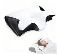 Oreiller en Mousse à mémoire de Forme, Oreiller Contre l'apnée du Sommeil, oreillers ergonomiques cervicaux orthopédiques pour dormeurs latéraux sur Le côté du Dos et du Ventre Black