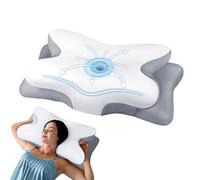 Oreiller en Mousse à Mémoire, Oreiller Ergonomique en Mousse Mémoire pour Lit Maison, Confort Respirant Soutien Nuque Tête pour Hôtel Voyage Camping Canapé