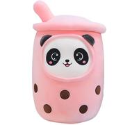 Oreiller en Peluche Bubble Tea - Panda Rose - Thé à Bulles - Coton PP Super Doux - 24cm