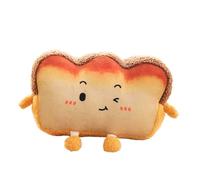Oreiller en peluche main Coussin en peluche for pain grillé, kawaii, nourriture, toast, poupée douce, chauffe-mains d'hiver, décoration de la maison, jouets for enfants(Cute toast 33cm)