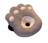 Oreiller en peluche main Coussin en peluche Kawaii forme de pattes chat et d'ours, joli dessin animé, for la sieste, jouets for enfants adultes, chauffe-mains(GRAY)