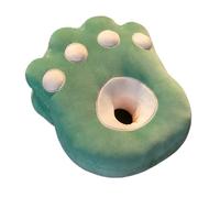 Oreiller en peluche main Coussin en peluche Kawaii forme de pattes chat et d'ours, joli dessin animé, for la sieste, jouets for enfants adultes, chauffe-mains(Green)
