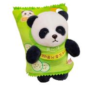 Oreiller en peluche main Pack de chips pommes terre créatif dessin animé Lina Bear Panda chauffe-mains oreiller 2 en 1 mignon ours(Green panda)