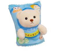 Oreiller en peluche main Pack de chips pommes terre créatif dessin animé Lina Bear Panda chauffe-mains oreiller 2 en 1 mignon ours(Blue bear)