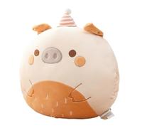 Oreiller en peluche main Peluche pingouin cochon dessin animé, jouet en peluche, coussin chaud for l'hiver, for canapé, chaise de salle à manger(Color4)