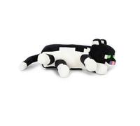 Jay Franco Coussin Peluche Chat Noir et Blanc Tuxedo Cat - Doudou Enfant - Animal en Peluche Ultra Doux de 40 cm - Déco Jeu vidéo Minecraft