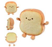 Oreiller en Peluche Toast, 18CM Coussin en Forme de Pain Grillé, Petit Décor de Canapé pour Enfants et Adultes, Décoration de la Maison Mignonne