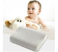 Oreiller Enfant 3-10 ans à Memoire de Forme anti acarien Dodo Ergonomique Cervical avec Haute et Bas avec Taie 38*25cm Blanc