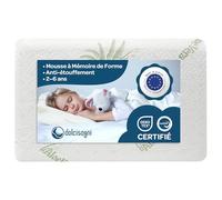 Oreiller Enfant Mémoire de Forme Oeko-TEX® 30x50 cm, Épaisseur 5,5 cm, Pour 2-3 Ans, Coussin Bébé Lit, Petit Oreiller Maternelle