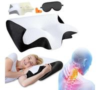 Oreiller Ergo Apnée Du Sommeil, Oreiller Ergonomique Cervical Mémoire De Forme, Oreillers Anti Ronflement Et Apnée Positionnelle, Cousin Ergonomique Nuit Pour Dormeurs Côté, Dos, Ventre (Noir)