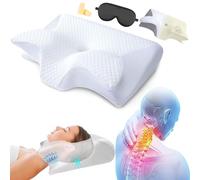Oreiller Ergo Apnée Du Sommeil, Oreiller Ergonomique Cervical Mémoire De Forme, Oreillers Anti Ronflement Et Apnée Positionnelle, Cousin Ergonomique Nuit Pour Dormeurs Côté, Dos, Ventre (Blanc)