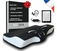 Oreiller Ergonomique Cervical , Coussin À Mémoire De Forme ,Offert: Ebook + Masque + Boules Quies, Oreillers Anti-Ronflement , Redresseur Cervical Douloureuses, Coussin Orthopédique, 60 X 33 X 12/7cm