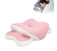Oreiller Ergonomique Cervical-Oreiller En Mousse À Mémoire De Forme En Forme De Papillon,Oreiller Apnée Du Sommeil，Oreiller Mémoire De Forme Pour Vous Aider À Vous Endormir(Rose)