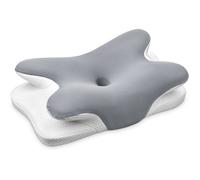Oreiller Ergonomique Cervical - TWINBIRD - Ehomfory - Mousse à Mémoire de Forme - Housse Amovible - Gris