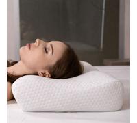 Oreiller ergonomique duo ajustable mémoire de forme, taie bambou incluse