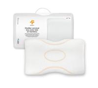 Oreiller ergonomique DUO - Mousse à mémoire de forme - Ajustable 10/12 cm - Hypoallergénique - taie en bambou