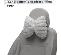 Oreiller Ergonomique Pour Appui-Tête De Voiture Confortable Coussin Soutien Cou Oreiller Siège Voiture Mousse Mémoire Pelucheuse Largeur Ajustable Blanc 2 Pièces Conduite Voyage