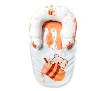 Oreiller et support assis pour bébé, tapis de jeu doux et mignon pour le ventre, tapis de jeu développement pour tout-petits 0 à 6 mois, Orange