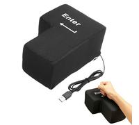 Oreiller géant pour clé d'entrée USB, bouton d'entrée USB, perforation de clé d'entrée anti-stress, grand bouton d'entrée USB, outils d'aération de bureau (noir)