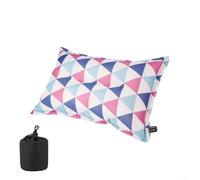 Oreiller gonflable automatique, oreiller de camping portable à remplissage automatique avec PUC pour voyage, randonnée, plein air, rangement compact 45 x 30 cm (nouveau bleu et blanc)