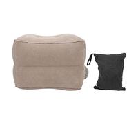 Oreiller gonflable de repose-pieds, oreiller de repose-pieds de voyage, oreiller de pied portatif de flocage de PVC de valve d'air simple de deux couches pour le voyage d'avion de (Grise)