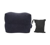 Oreiller gonflable de repose-pieds, oreiller de repose-pieds de voyage, oreiller de pied portatif de flocage de PVC de valve d'air simple de deux couches pour le voyage d'avion de (Bleu foncé)