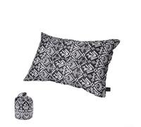 Oreiller gonflable de voyage compact, 45 x 30 x 10 cm, automatique, confortable, ergonomique, gonflable pour le camping, la randonnée (noir et blanc)