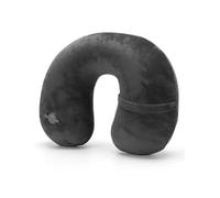 Oreiller gonflable en avion, oreiller de voyage pour le cou - Oreiller compact et portable de soutien de la tête et du cou en vol, petit coussin d'appui-tête en forme de U - Système de valve mis à