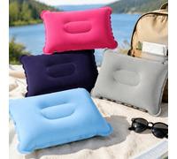 Oreiller gonflable Oreiller de sieste extérieur Oreiller de voyage Oreiller lombaire Oreiller essentiel pour concert Oreiller carré portable Blocs de couleur,UnicolorePolychlorures de vinyle