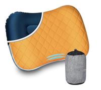 Oreiller Gonflable, Oreiller de Voyage Gonflable en TPU, Taie d'oreiller en Coton Amovible, Oreiller de Camping Confortable et Respirant, Adapté au Camping, aux Voyages et à la Sieste, Couleur Orange