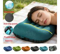 Oreiller gonflable portable pour sieste en extérieur, oreiller gonflable en TPU jacquard multicolore pour voyage, camping, sieste, au bureau, pour hommes et femmes, cadeau pour vacances et usage extér