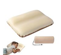 Oreiller gonflable | Support ergonomique pliable avec sac de rangement | Coussin de voyage gonflable | Pour dos lombaire, randonnée, plage, maison, bureau, école, hôtel, adultes