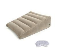 Oreiller Gonflable Wedge Pillow 61 x 61 cm Coussin Relève Jambes | PVC floqué doux coussin surelevateur jambes et coussin gonflable pour genoux pour maison hôtel camping avec masque