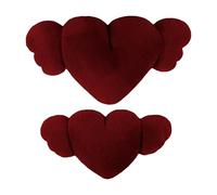 Oreiller Heart Angel Wings - Lot de 2 appuis-tête de voiture en peluche, de nuque doux | Adorable de siège confortable en forme de cœur, décoratif confortable pour la conduite,