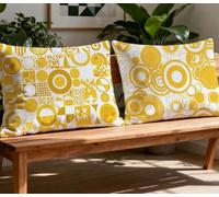 Oreiller Jaune Oreiller 40x60cm Lot de 2 Coussin Canape Géométrie,Oreiller Rectangulaire Avec Fermeture Eclair Cachée,2026 Nouveau Velours Housse de Coussin pour Décoration Salon Canapé Chaise O-1009O