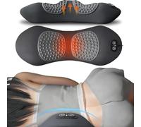 Oreiller Lombaire de Massage Électrique, Coussin de Massage du Dos Réglable avec Fonctions Chauffage, Vibration Et Traction, Oreiller Soutien la Taille Et du Cou pour Soulager la Douleur Inférieure